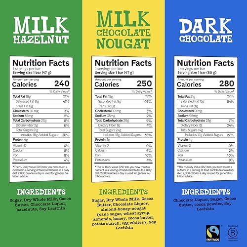 Tony’s Chocolonely Rainbow Chocolate Candy Bar Variety Pack, Belgian Dark & Milk Chocolate With Sea Salt, Caramel, Almond, Hazelnut, & Nougat, Made From Quality Fairtrade Cocoa, 12 Bars, 10.16 Oz