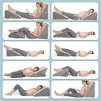 Kolbs Memory Foam Adjustable Bed Wedge Pillow - Wedge Pillow Set for After Surgery - 9 and 12 inch Height Plush Velvet Cover Multi Use for Sleeping and Acid Reflux (Adjustable Height)