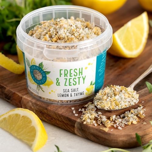 Cornish Sea Salt Fresh & Zesty Seasoning | Cooking & Hydration | Hand-Harvested in Celtic Waters | 1.9 oz Resealable Tub (Pack of 2)