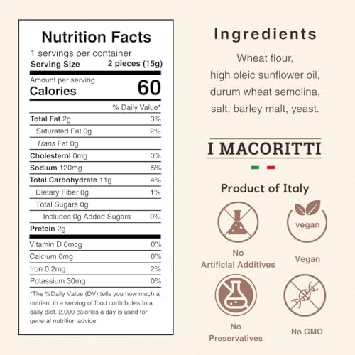 I Macoritti MAXI Breadsticks | Dip & Bread Sticks Snacks - Authentic Italian bread Snack, Grab-and-Go Convenience, Oven-Baked, Non-GMO, Preserve Free, Zero Sugar, Made in Italy - 0.49 oz, Pack of 25