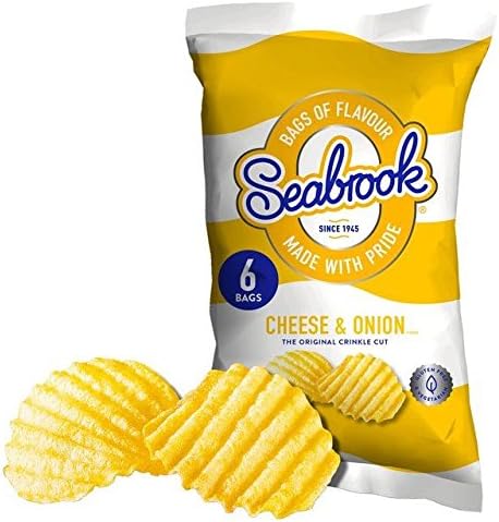 Seabrook Crinkle Cut Cheese & Onion Crisps 25g x 6 per pack