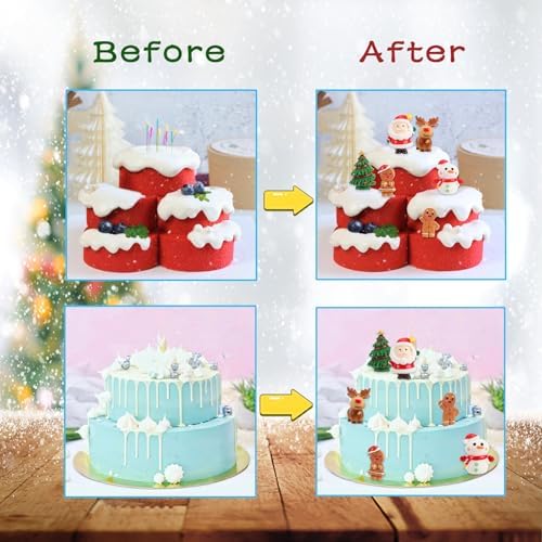 Christmas Decorations – 6 Cute 3D Cartoon figurine ornaments Set, Santa, Reindeer, Snowman, and More – Perfect for Cake Toppers, Mantel Decorations, Tree Décor, and Holiday Crafts, Merry Christmas!