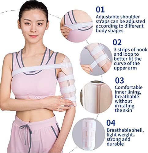 Humeral Shaft Fracture Splint Lightweight and Breathable Humeral Fracture Brace for Upper Arm, Shoulder, Left/Right Arm, Long-Bone Humerus Fracture for Men and Women（Small）