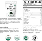 WHYZ Organic Spirulina Powder, 250g, Protein-Rich Spirulina Supplement, Organic Superfood for Immune Support, Green Spirulina Powder Organic Non GMO for Smoothies & Recipes (8.8 oz)
