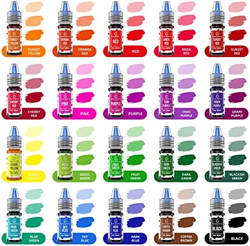 20 Colors Bath Bomb Soap Dye - Wayin Food Grade Skin Safe Liquid Based Colorant, Vibrant Concentrated Neon Soap Coloring for Soap Making DIY Bath Bomb Kit Bath Salt Crafting Slime Clay