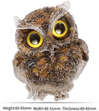 Nupuyai 2.5 inches Orgone Resin Crystal Chips Tumbled Stone Owl Statue, Mini Hand Carved Stone Crystal Animal Figurines for Tabletop Indoor Outdoor, Tiger's Eye