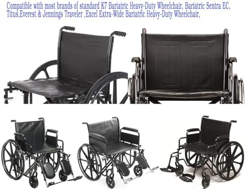 22 inch wheelchair seat replacement,Heavy-Duty wheelchair seat replacement 22x18,Vinyl Seat Upholstery,Embossed,Replacement parts,W/Hardware,Suitable for K7,Bariatric Sentra EC wheelchairs(1Ea,Black)