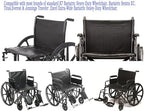 22 inch wheelchair seat replacement,Heavy-Duty wheelchair seat replacement 22x18,Vinyl Seat Upholstery,Embossed,Replacement parts,W/Hardware,Suitable for K7,Bariatric Sentra EC wheelchairs(1Ea,Black)