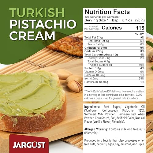 Bulk Pistachio Cream Spread 5.5 LB (2.5 kg) – Premium Turkish Pistachio Butter, Perfect for Dubai Chocolate Bar Kit, Gourmet Paste for Desserts, Breakfast, & Indulgent Treats