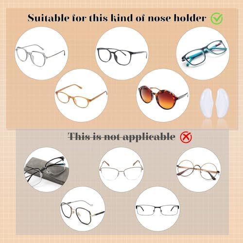 10 Pairs Eyeglass Nose Pads for Glasses Anti-Slip Stick On Silicone Cushions Soft Comfortable Replacement Adhesive Nosepads Reduce Pressure Prevent Slipping for Sunglasses Reading Glass Plastic Frames