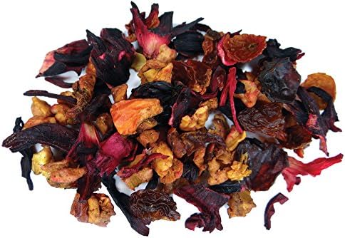 Wild Cherry Hibiscus Herbal Fruit Tea - Caffeine Free Loose Leaf Bulk Herbs and Fruit - 5 Oz Pouch