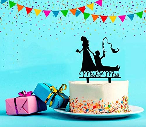 Fishing Wedding Cake Topper, Funny Mr&Mrs Cake Topper, Gift for a Wedding/Bridal Shower/Anniversary Party (Fishing)