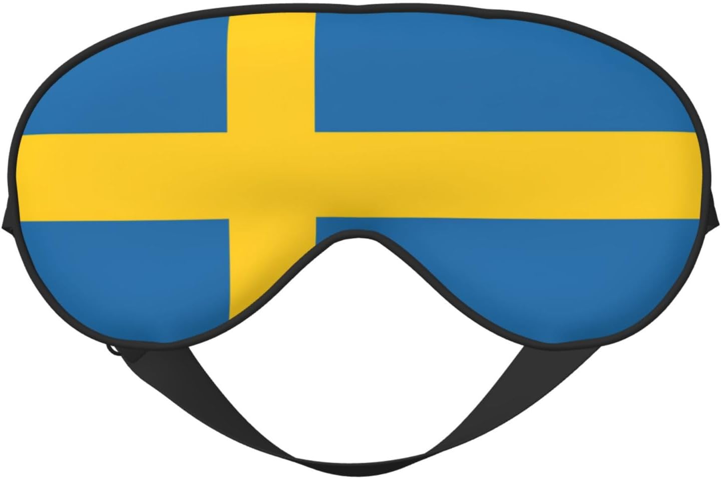 Swedish Flag Night Mask Soft Reversible Eye Cover Adjustable Strap Light Blocking Comfortable Rest