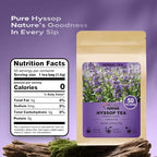 FullChea - Hyssop Tea Bags, 50 Count Caffeine-Free Herbal Tea Bags, Premium Hyssop, Support Digestion & Promote Relaxation