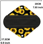 7pcs/Set Reusable Menstrual Pads Including 1pc Mini Wet Bag +6pcs Bamboo Charcoal Cloth Menstrual Incontinence Pads/Reusable Sanitary/Mama Panty Liners (All Randomly Prints)