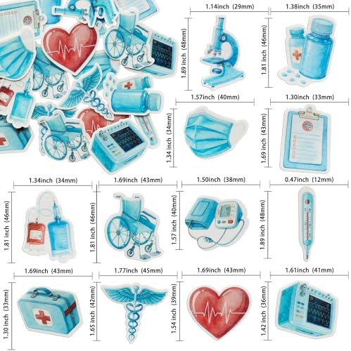 Ephlyn 48Pcs Edible Nurse Cupcake Toppers Nursing School Graduation 2026 Cupcake Picks for Medical Rn Nurse Grad Themed Birthday Party Supplies