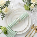 NatNarr 60 Pcs Sage Green Gingham Napkins, 2 Ply Sage Green and White Plaid Bathroom Napkins Guest Disposable Checkered Dinner Napkin for Wedding, Bridal Shower, Picnic, Garden Party