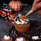 Edible Halloween Cake Decorations, Pumpkin Cupcake Toppers, Ghost Cake Decorations, Edible Knives Cupcake Toppers, Witch Hats for Cake Decorating, Cookies, Cupcakes, Macaron, and Ice Cream