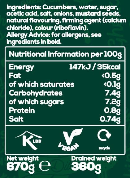 Mrs Elswood - Whole Sweet Cucumbers Pickled - 670g (Case of 6)