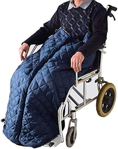 Waterproof Fleece Lined Wheelchair Blanket,Zipper Wheelchair Warmer Cover for Lower Body, Lap Blankets Winter Leg Foot Back Warm Bag for Elderly