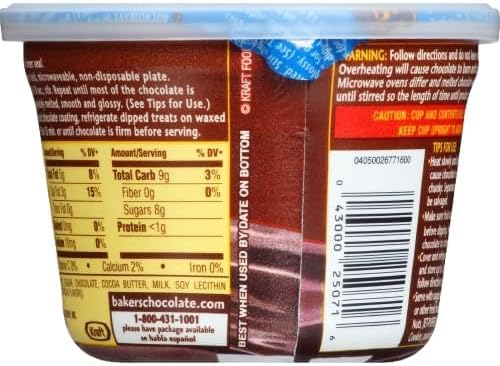 Baker's, Dipping Chocolate, Real Milk Chocolate, 7-Ounce Microwavable Bowls(Pack of 2)