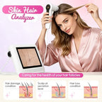 Skin Hair Analyze, Scalp Analysis Machine, 5 Inch LCD Screen Rechargeable Digital Scanner for Skin & Hair Analysis, 50x/200x DualHeads, Digital Scalp Health Detection Use for Home and Salon