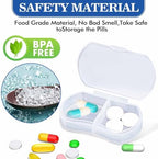 2PCS Pill Case Organizer, Daily AM & PM Containers, Medicine Holder, Ideal for Medication, Vitamin, Supplement, Perfect for Travel, Ideal for Purse (White)