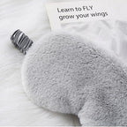 Plush Sleep Mask, 2PCS Adjustable Eye Mask for Sleeping, Sleeping Blindfold for Travel and Nap for Girls, Boys, Women, Men (Black Grey)