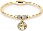 Jude Jewelers Stainless Steel Tree of Life Charm Bangle Bracelet Cocktail Party Anniversary