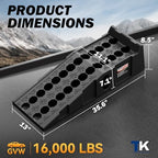 Car Ramps for Oil Changes and Vehicle Lift, 7.1 Inch Lift, 11.1 Inch Wide Tire Heavy Duty Ramps for SUV & Truck, 16,000 lbs Capacity, 2pcs