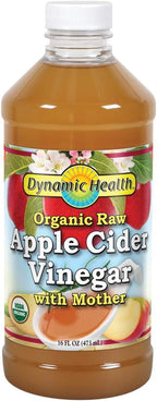 Dynamic Health Certified Organic Raw Apple Cider Vinegar with Mother | Unfiltered, Unpasteurized | 16 FL OZ