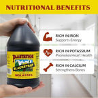 Plantation Blackstrap Molasses 1 Gallon (128 oz) – Unsulphured Blackstrap Molasses, Bulk Natural Sweetener for Baking, BBQ, Baked Beans, Gingerbread & Commercial Use