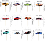 Racing Car Cupcake Toppers,24 PCS Racing Car Rider Theme Cupcake Decoration,Fighting Race Car Cupcake Picks Racing Car Cupcake Toppers for Baby Shower