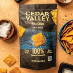 Cedar Valley Pita Chips Sea Salt | 180g (Pack of 6) | Seed Oil Free, Cooked in 100% Coconut Oil | Crisp, Golden & Flaky | No Preservatives, Non-GMO Ingredients | Healthy Snacks