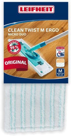 Leifheit Micro Duo Floor Wash Cover for Clean Twist M Ergo/PowerClean, Microfibre Replacement Cover, Flat Mop Cover, All Floor Cleaning Cover, Multipurpose Double Fibre Cover