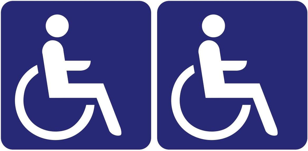 Waterproof UV Protection Vinyl Sticker – Laminated Laminated Signage Adhesive Sticker – Water and UV Resistant – Disabled Wheelchair Panel – 10 x 10 cm (Pack of 2)