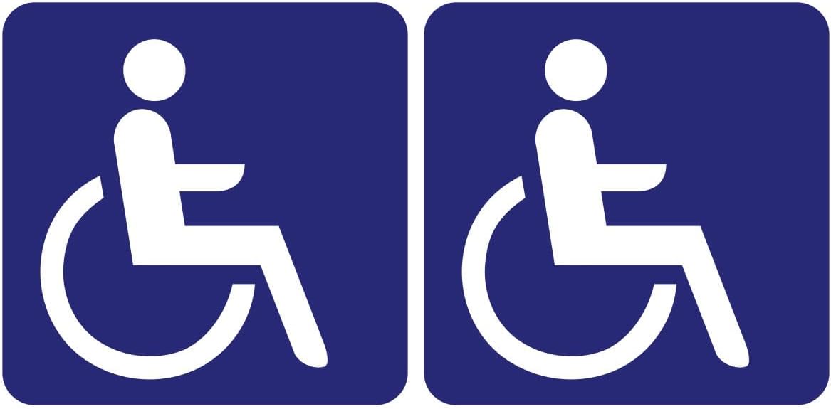 Waterproof UV Protection Vinyl Sticker – Laminated Laminated Signage Adhesive Sticker – Water and UV Resistant – Disabled Wheelchair Panel – 10 x 10 cm (Pack of 2)