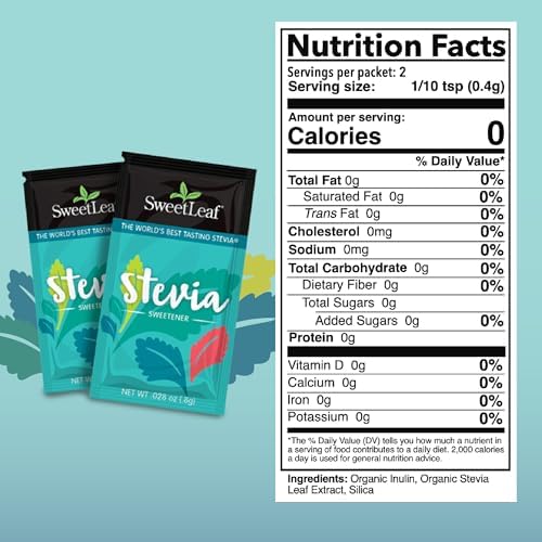 SweetLeaf Stevia Powder Packets - Zero Calorie Sweetener with Stevia Leaf Extract, No Artificial Sweetener Additive, Sugar Free, Keto Friendly, Non GMO, Gluten Free - 35 Packets (Pack of 1)