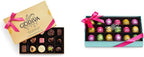 Godiva Gold Assorted Chocolate Gift Box, Azalea Pink Ribbon,15 Pc + Godiva Foil-Wrapped Chocolate Easter Mini Eggs Gift Box 18 Pc Bundle
