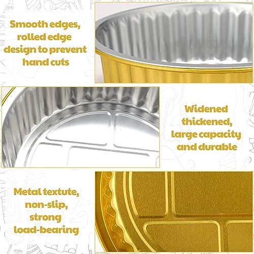 Zhehao 20 Pcs Aluminum Foil Pans with Lids 2x Thicker Heavy Duty Foil Disposable Baking Pans Cookware Tin Food Containers for Cake Pie Cooking Oven(31 Oz,Gold)