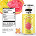 Shine Water Tropical Lemonade Vitamin D Electrolyte Drinks 12-Pack, Sugar Free Flavored Water with Magnesium, Zinc & Antioxidants, Low Calorie Hydration Beverage, Plant-Based Vitamin Water Zero Sugar