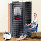 Sauna Box, Portable Steam Tent for Home Detox and Relaxation, Includes 3L Steamer, Remote Controller, Folding Chair, Adjustable Timer 1-60 Min, Large Size