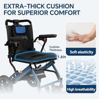 20LBS Wheelchairs for Adults, Lightweight Foldable Transport Wheelchair with 10” Honeycomb Tires & Thickened Comfort Seat Cushion, Aviation Aluminum Frame Holds 220LBS for Seniors Travel & Daily Use