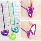 180 Degree Rotatable Adjustable Triangle Cleaning Mop with Reusable Mop Heads Cleaning Sponges Cloths, Multi-Functional Retractable Home Wall Ceiling Floor Cleaning Mop for Bathtub Glass Bed Bottom.