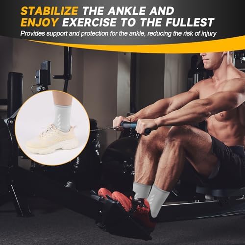 Ankle Support for Women & Men 1 Pair Ankle Compression Sleeve for Sports, Basketball, Running, Walking, Foot & Ankle Brace Socks for Arthritis, Sprained, Tendonitis, Plantar Fasciitis (Gray, X-Large)