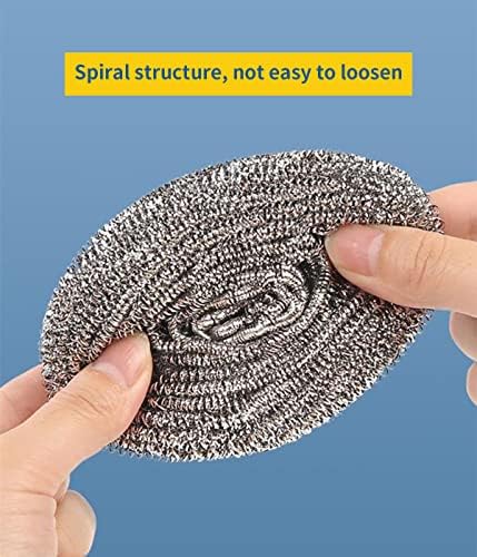 6Pcs Steel Wool Scrubbers - Flexible Scrubber Pads for Cleaning Dishes, Pots, Pans, Grills and Sinks