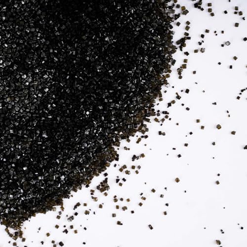 Kasvan Sanding Sugar Sprinkles - Edible Sugar Crystals, Baking Cake Decorations, Ice Cream Toppings cupcake Decorating, Wedding Party Chirstmas Supplies, 85g/3.2oz (Black)