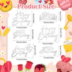 6Pcs Cake Toppers Happy Birthday Acrylic Cake Topper Happy Birthday Cake Sign Picks Happy Birthday Cake Decorations Cake Stick Decor for Celebrating Birthday Anniversary Party(Silver)