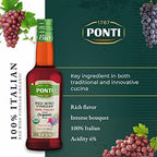 Ponti 100% Italian Red Wine Vinegar for Cooking - Organic Red Wine Vinegar with Balanced Acidity & Harmonious Bouquets – Ideal for Salads, Seafood and Dark Meats – USDA Certified, 16.9 fl oz