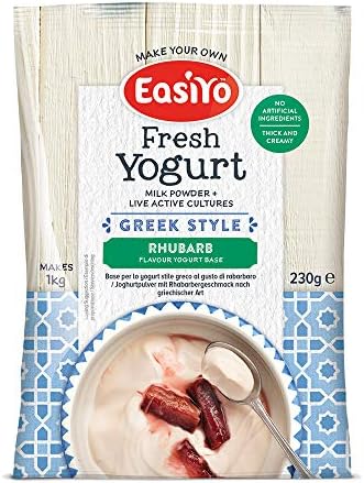 Easiyo Greek & Rhubarb Premium Yoghurt Mix 230g (Pack of 6)